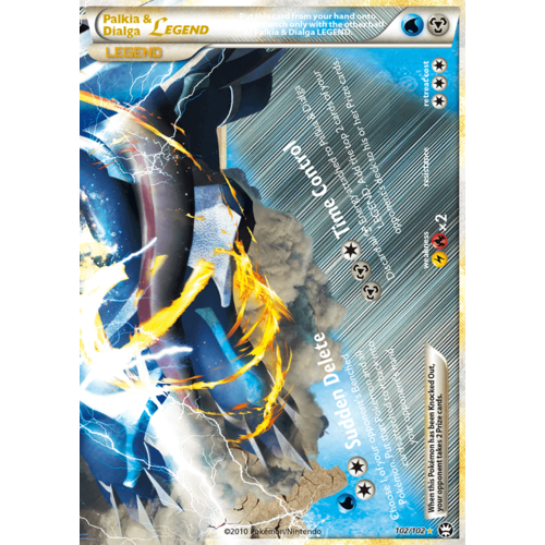 Palkia & Dialga Legend (Bottom) 102/102 HS Triumphant Holo Ultra Rare Pokemon Card NEAR MINT TCG
