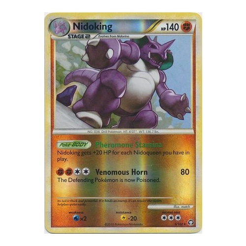 Nidoking 6/102 HS Triumphant Reverse Holo Rare Pokemon Card NEAR MINT TCG