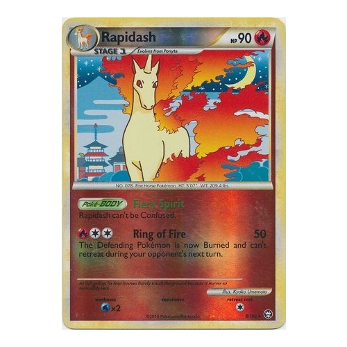 Rapidash 8/102 HS Triumphant Reverse Holo Rare Pokemon Card NEAR MINT TCG