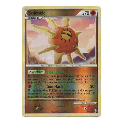 Solrock 9/102 HS Triumphant Reverse Holo Rare Pokemon Card NEAR MINT TCG