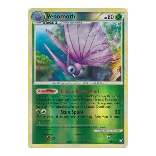 Venomoth 11/102 HS Triumphant Reverse Holo Rare Pokemon Card NEAR MINT TCG