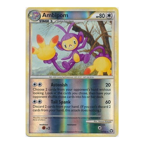 Ambipom 13/102 HS Triumphant Reverse Holo Rare Pokemon Card NEAR MINT TCG
