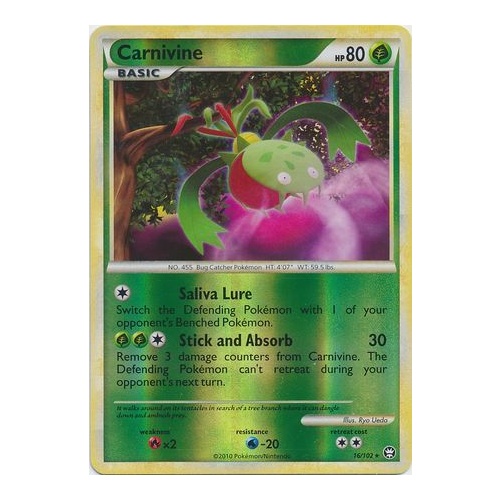 Carnivine 16/102 HS Triumphant Reverse Holo Rare Pokemon Card NEAR MINT TCG