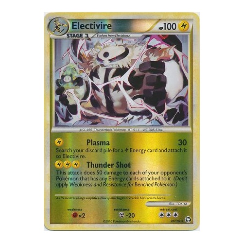 Electivire 20/102 HS Triumphant Reverse Holo Rare Pokemon Card NEAR MINT TCG