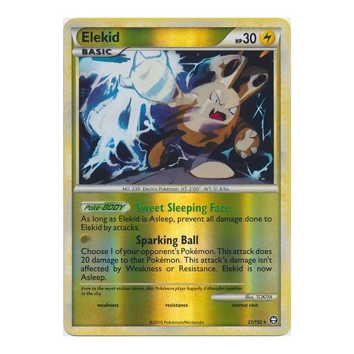 Elekid 21/102 HS Triumphant Reverse Holo Rare Pokemon Card NEAR MINT TCG