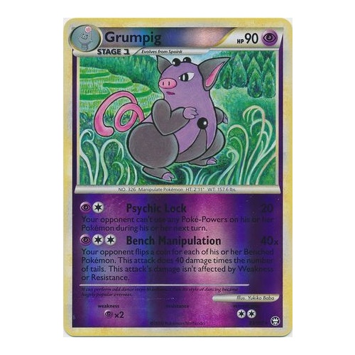Grumpig 23/102 HS Triumphant Reverse Holo Rare Pokemon Card NEAR MINT TCG