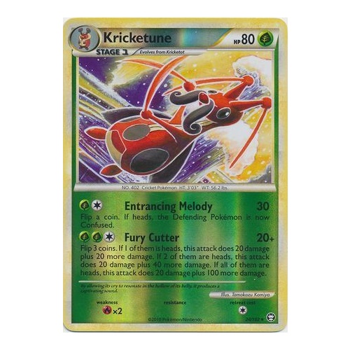 Kricketune 24/102 HS Triumphant Reverse Holo Rare Pokemon Card NEAR MINT TCG