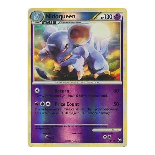 Nidoqueen 28/102 HS Triumphant Reverse Holo Rare Pokemon Card NEAR MINT TCG