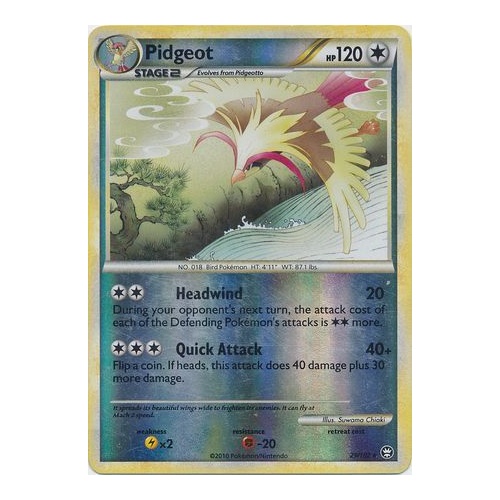 Pidgeot 29/102 HS Triumphant Reverse Holo Rare Pokemon Card NEAR MINT TCG