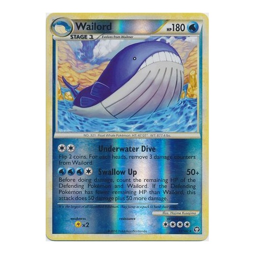 Wailord 31/102 HS Triumphant Reverse Holo Rare Pokemon Card NEAR MINT TCG
