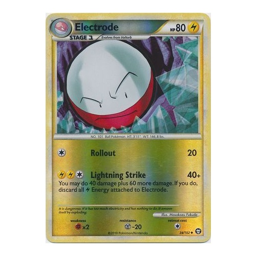 Electrode 34/102 HS Triumphant Reverse Holo Uncommon Pokemon Card NEAR MINT TCG