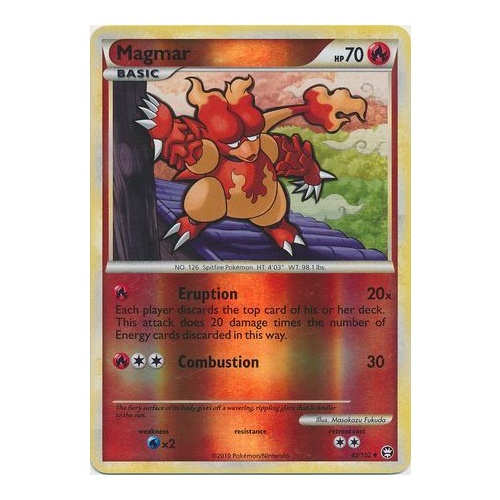 Magmar 42/102 HS Triumphant Reverse Holo Uncommon Pokemon Card NEAR MINT TCG