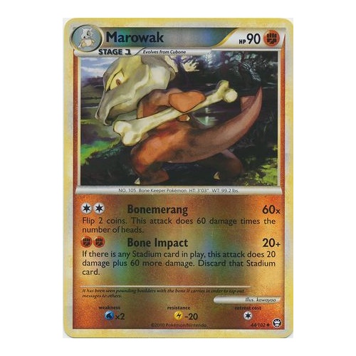 Marowak 44/102 HS Triumphant Reverse Holo Uncommon Pokemon Card NEAR MINT TCG