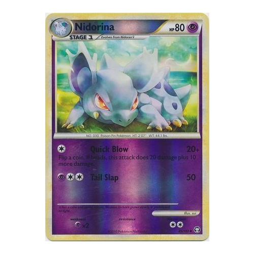 Nidorina 45/102 HS Triumphant Reverse Holo Uncommon Pokemon Card NEAR MINT TCG