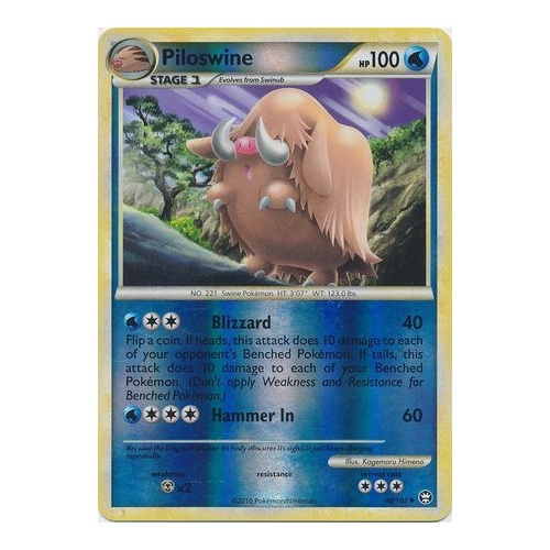 Piloswine 48/102 HS Triumphant Reverse Holo Uncommon Pokemon Card NEAR MINT TCG