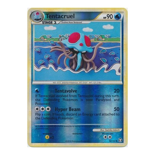 Tentacruel 50/102 HS Triumphant Reverse Holo Uncommon Pokemon Card NEAR MINT TCG