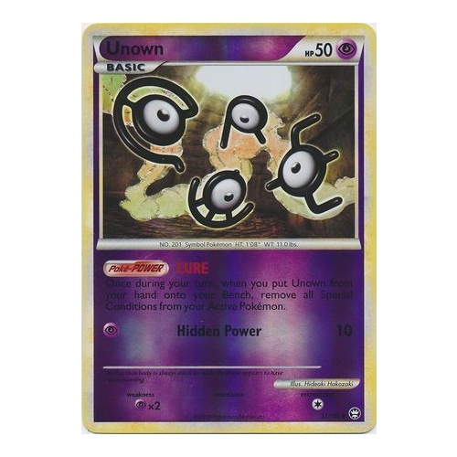 Unown 51/102 HS Triumphant Reverse Holo Uncommon Pokemon Card NEAR MINT TCG