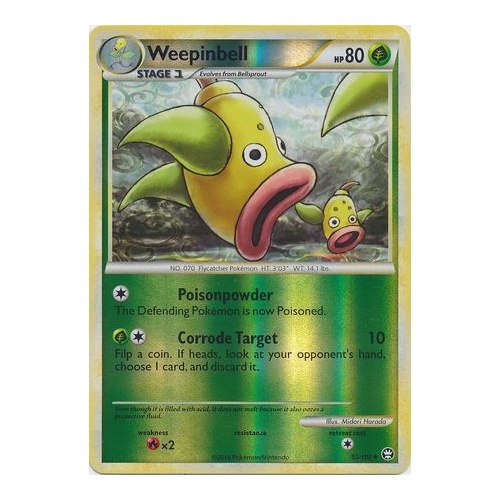 Weepinbell 53/102 HS Triumphant Reverse Holo Uncommon Pokemon Card NEAR MINT TCG