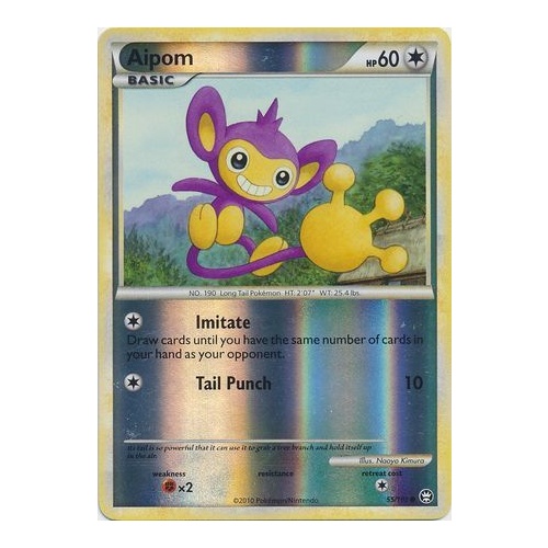 Aipom 55/102 HS Triumphant Reverse Holo Common Pokemon Card NEAR MINT TCG