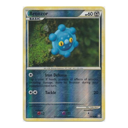 Bronzor 58/102 HS Triumphant Reverse Holo Common Pokemon Card NEAR MINT TCG