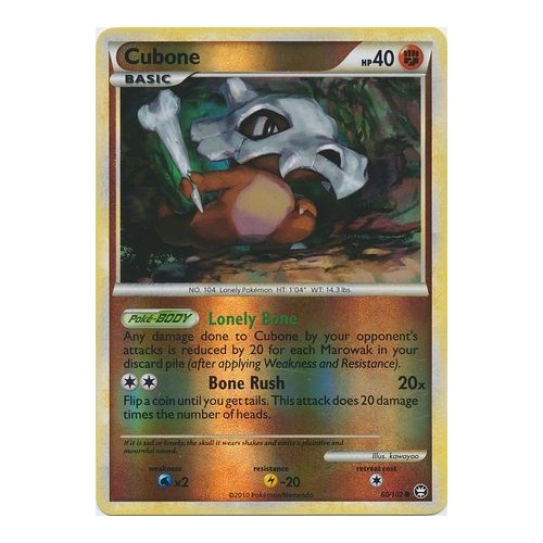 Cubone 60/102 HS Triumphant Reverse Holo Common Pokemon Card NEAR MINT TCG
