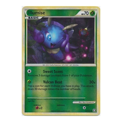 Illumise 64/102 HS Triumphant Reverse Holo Common Pokemon Card NEAR MINT TCG