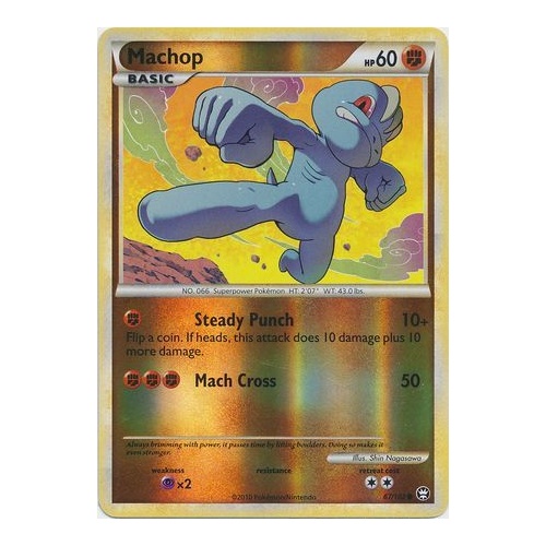 Machop 67/102 HS Triumphant Reverse Holo Common Pokemon Card NEAR MINT TCG
