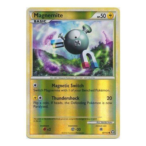 Magnemite 68/102 HS Triumphant Reverse Holo Common Pokemon Card NEAR MINT TCG
