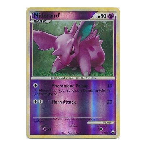 Nidoran 70/102 HS Triumphant Reverse Holo Common Pokemon Card NEAR MINT TCG