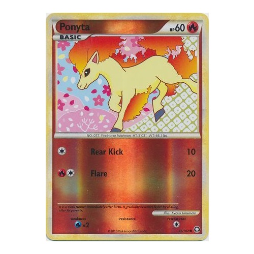 Ponyta 72/102 HS Triumphant Reverse Holo Common Pokemon Card NEAR MINT TCG