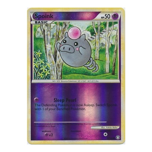 Spoink 77/102 HS Triumphant Reverse Holo Common Pokemon Card NEAR MINT TCG