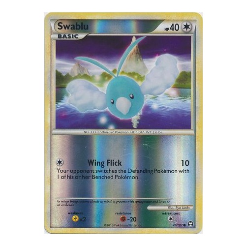 Swablu 78/102 HS Triumphant Reverse Holo Common Pokemon Card NEAR MINT TCG