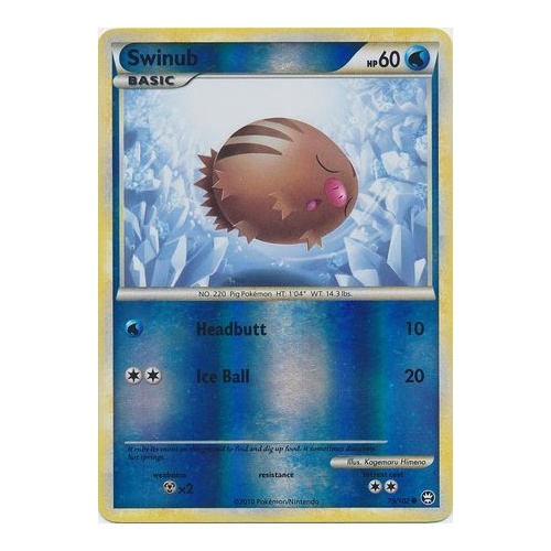 Swinub 79/102 HS Triumphant Reverse Holo Common Pokemon Card NEAR MINT TCG