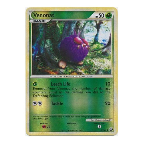 Venonat 81/102 HS Triumphant Reverse Holo Common Pokemon Card NEAR MINT TCG