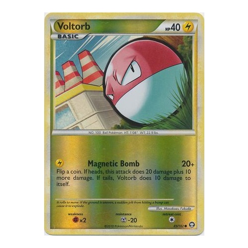 Voltorb 83/102 HS Triumphant Reverse Holo Common Pokemon Card NEAR MINT TCG