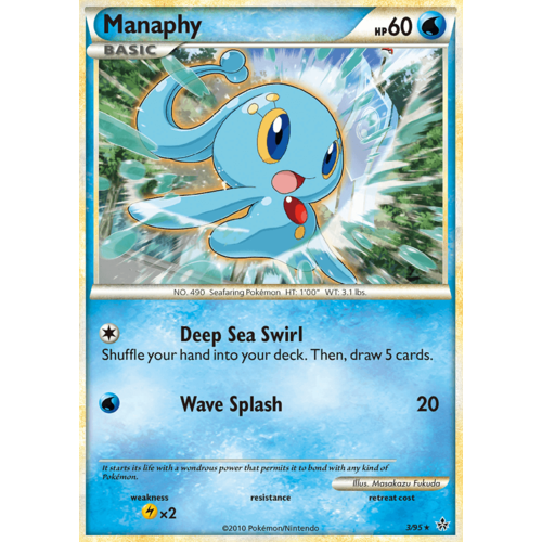Manaphy 3/95 HS Unleashed Holo Rare Pokemon Card NEAR MINT TCG