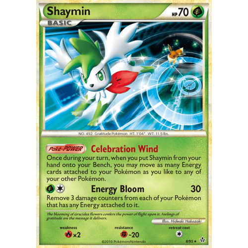 Shaymin 8/95 HS Unleashed Holo Rare Pokemon Card NEAR MINT TCG