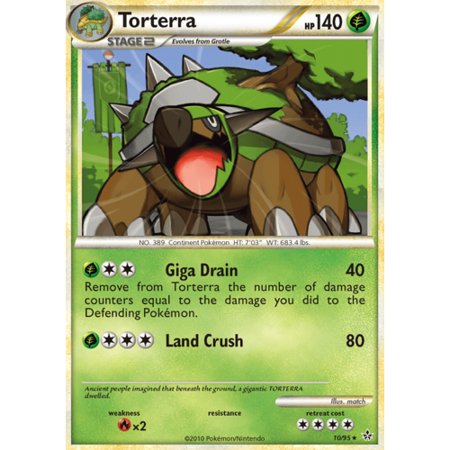 Torterra 10/95 HS Unleashed Holo Rare Pokemon Card NEAR MINT TCG