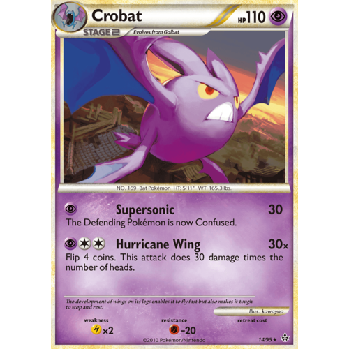 Crobat 14/95 HS Unleashed Rare Pokemon Card NEAR MINT TCG