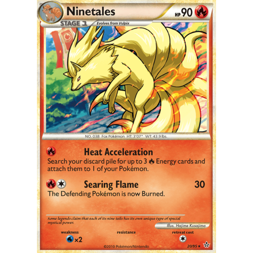 Ninetales 20/95 HS Unleashed Rare Pokemon Card NEAR MINT TCG