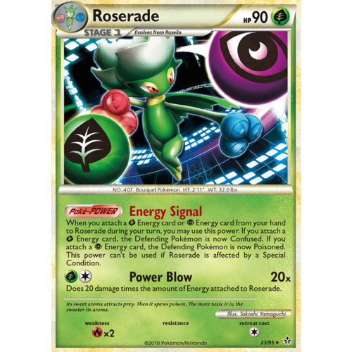 Roserade 23/95 HS Unleashed Rare Pokemon Card NEAR MINT TCG