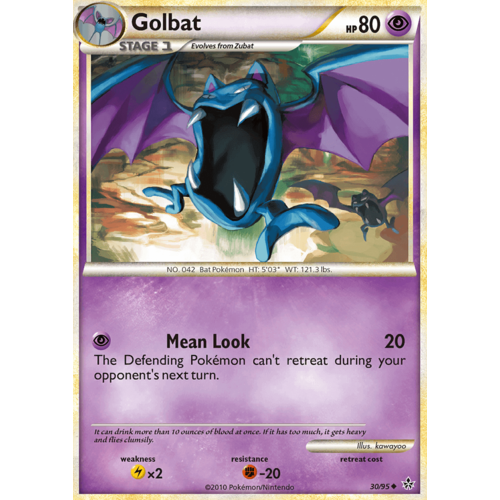 Golbat 30/95 HS Unleashed Uncommon Pokemon Card NEAR MINT TCG