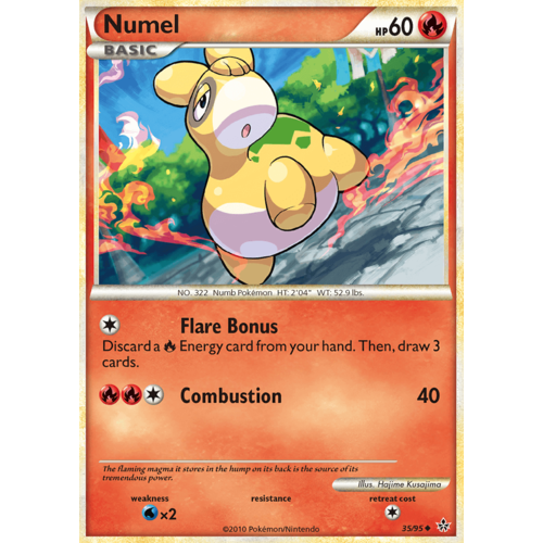 Numel 35/95 HS Unleashed Uncommon Pokemon Card NEAR MINT TCG