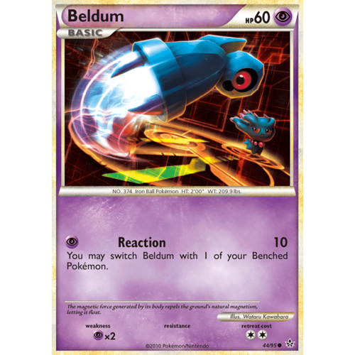 Beldum 44/95 HS Unleashed Common Pokemon Card NEAR MINT TCG