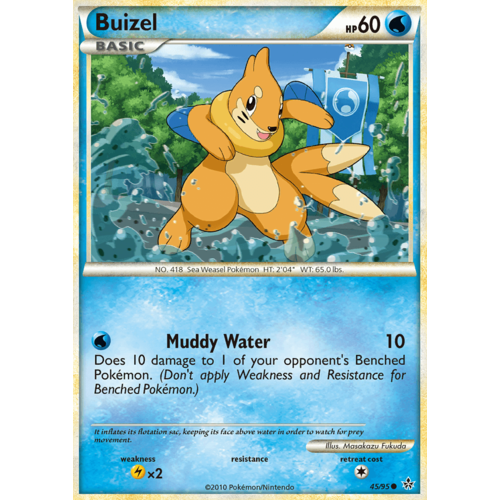 Buizel 45/95 HS Unleashed Common Pokemon Card NEAR MINT TCG