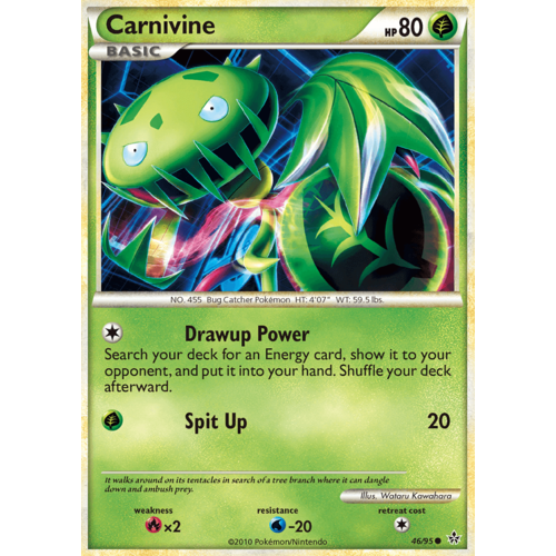 Carnivine 46/95 HS Unleashed Common Pokemon Card NEAR MINT TCG