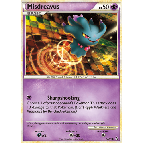 Misdreavus 54/95 HS Unleashed Common Pokemon Card NEAR MINT TCG