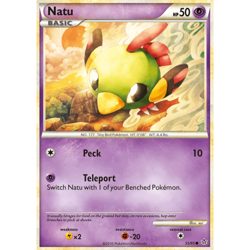 Natu 55/95 HS Unleashed Common Pokemon Card NEAR MINT TCG