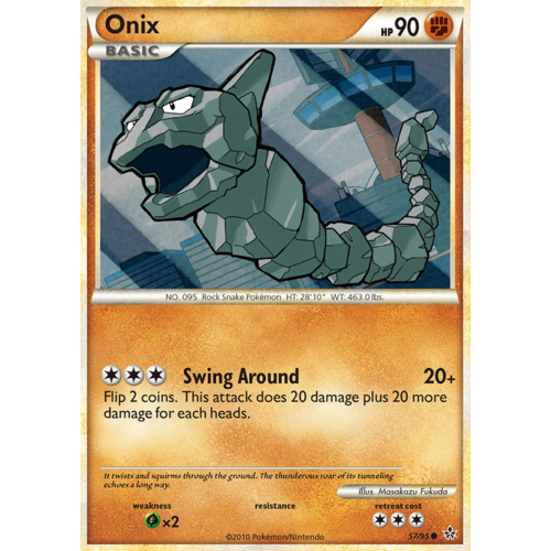 Onix 57/95 HS Unleashed Common Pokemon Card NEAR MINT TCG
