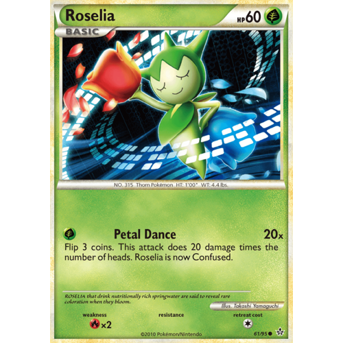Roselia 61/95 HS Unleashed Common Pokemon Card NEAR MINT TCG